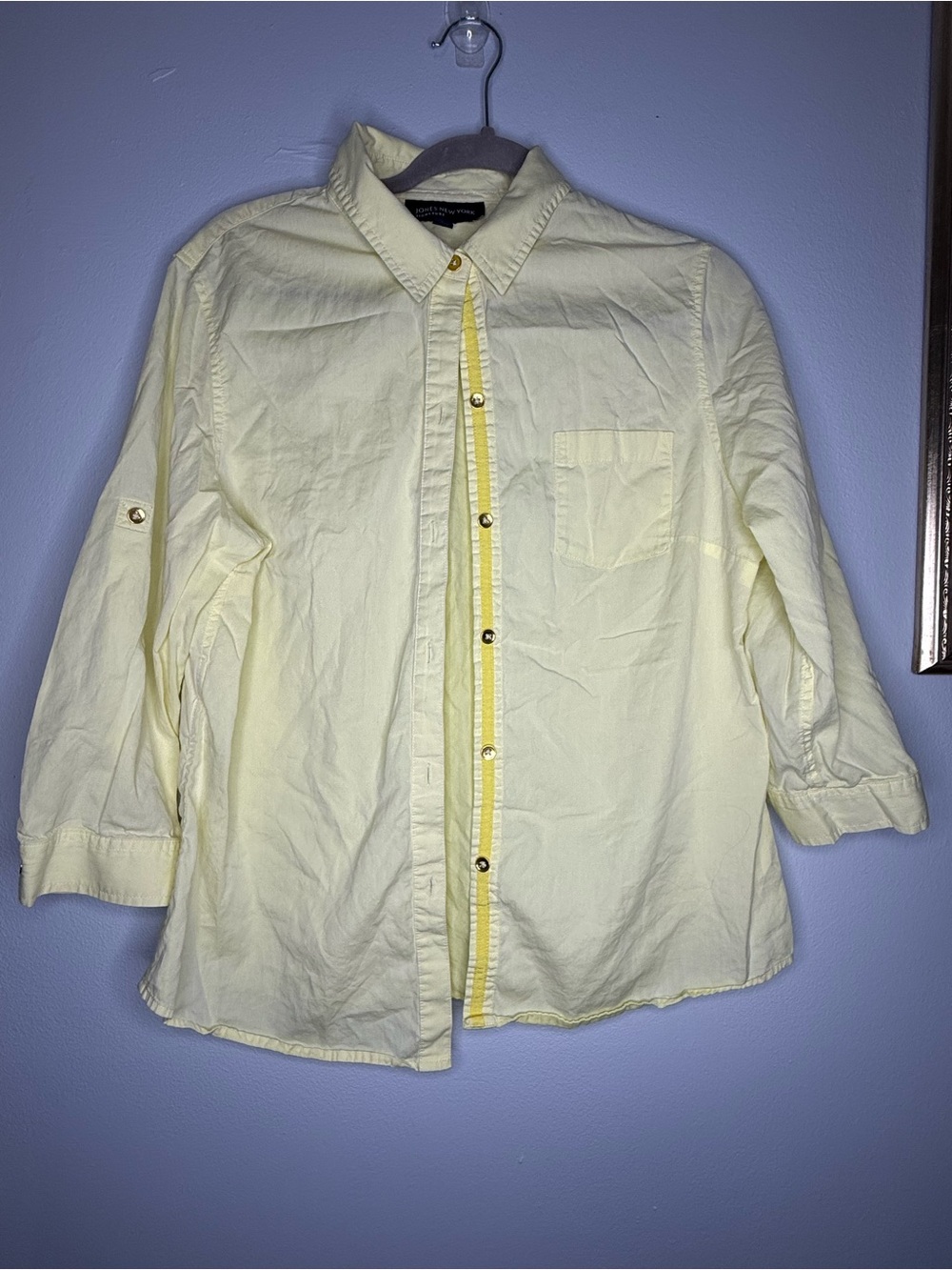 Jones New York Pale Yellow Button-Down Shirt